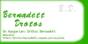 bernadett drotos business card